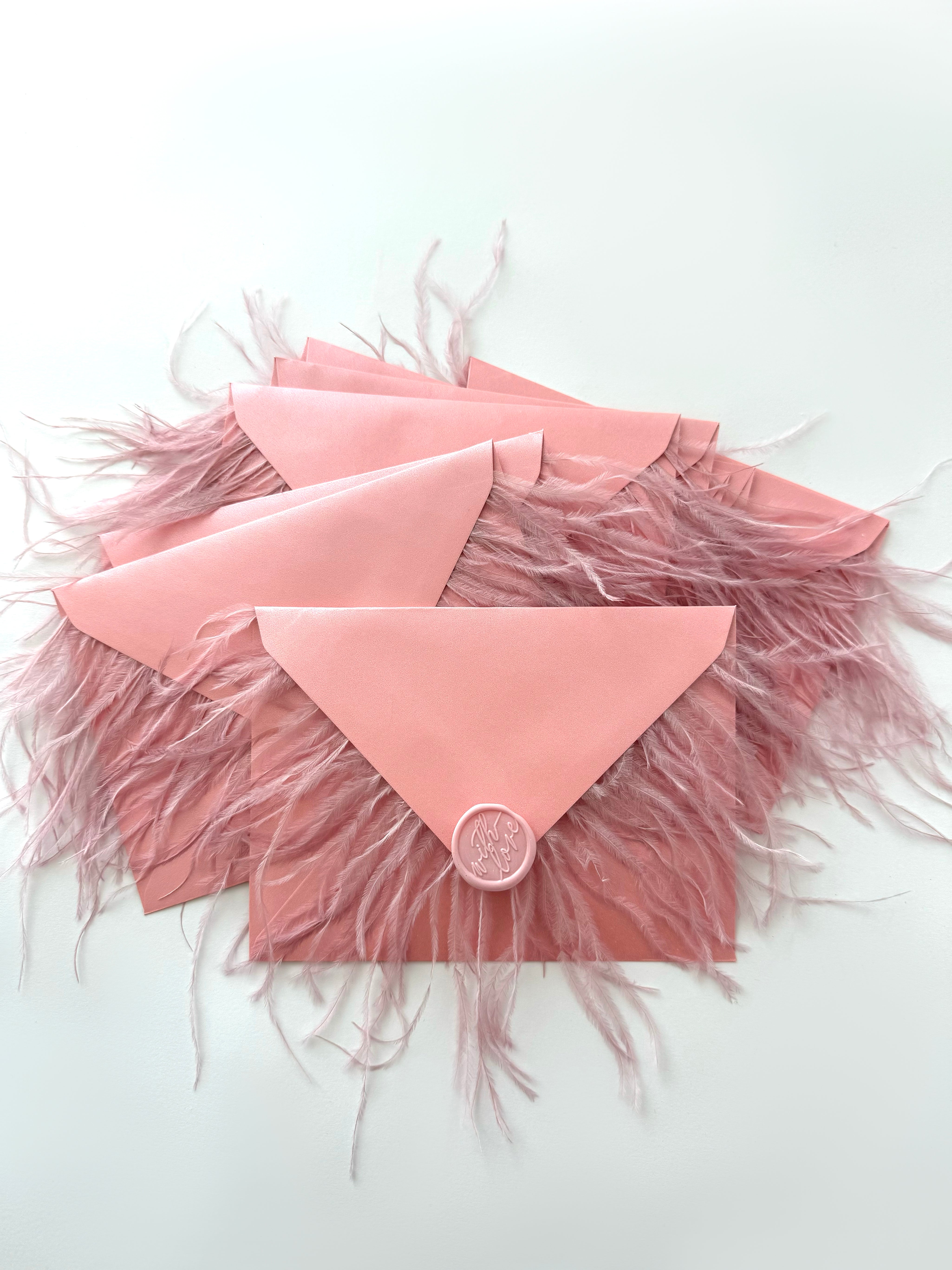 hermes ostrich feather envelopes – anthea bridal