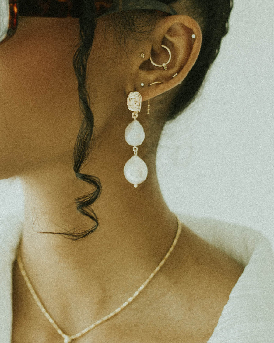 juno pearl drop earrings