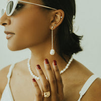 arion pearl drop earrings
